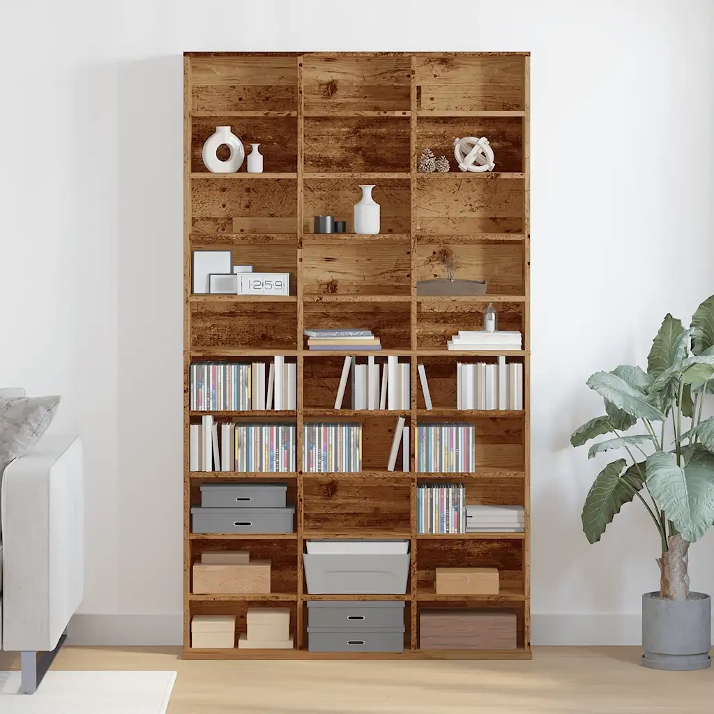 Mobile Porta CD Legno Antico 102x23x177,5 cm Legno Multistrato 855998