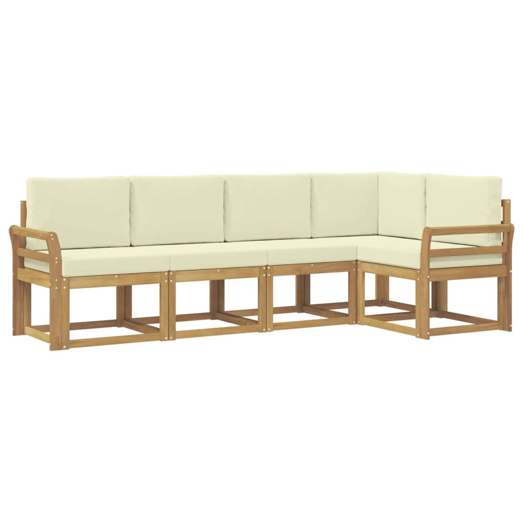 Set di divani da esterno 5 pz Bianco e Crema 3387629