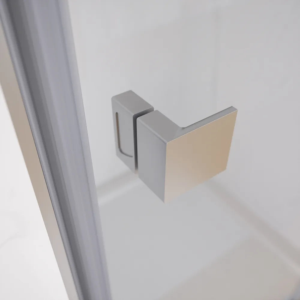 Porta doccia 110cm apertura a battente lato destro con cerniere, profili cromati e vetro da 8mm trasparente h195 | Fiji