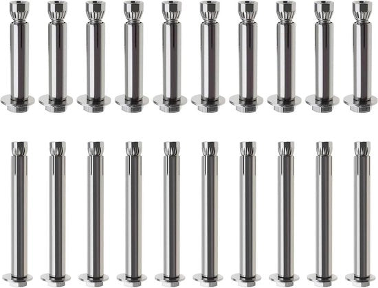 Bouti di allargamento per auto Rvs Esterni Viti a 6 facce M6x80mm M8X60mm Ancoraggi per costruzione - 20 pezzi.