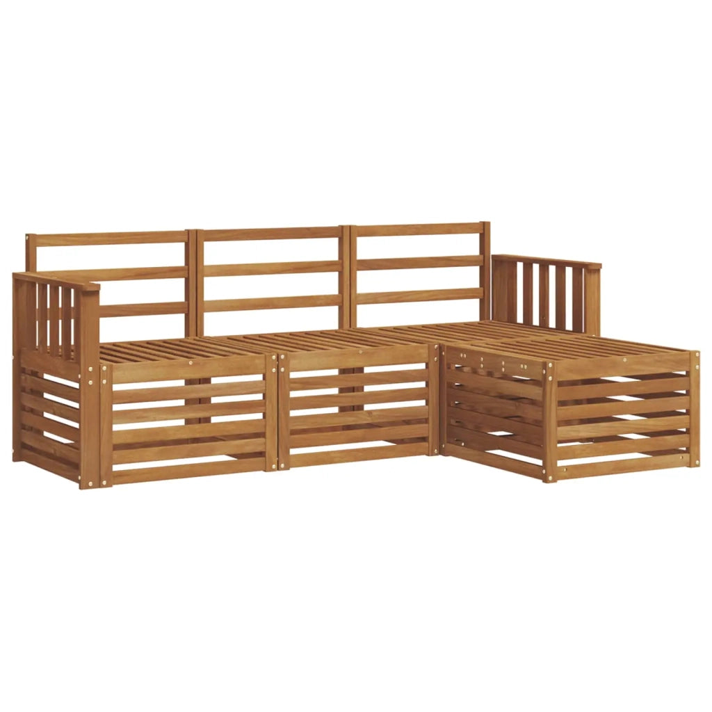 Set divani 4 pcs Naturale Legno di Acacia Massello 3374599