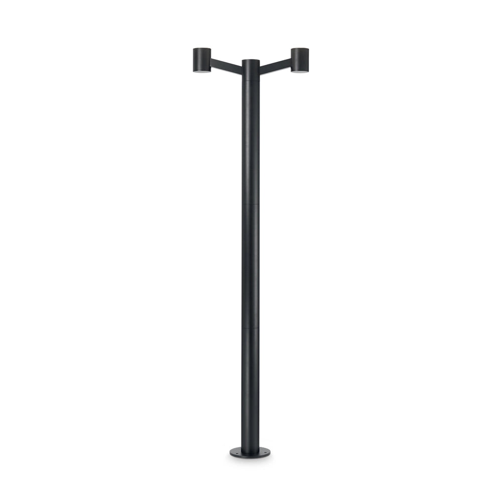 Piantana Moderna Clio Alluminio Nero 2 Luci E27