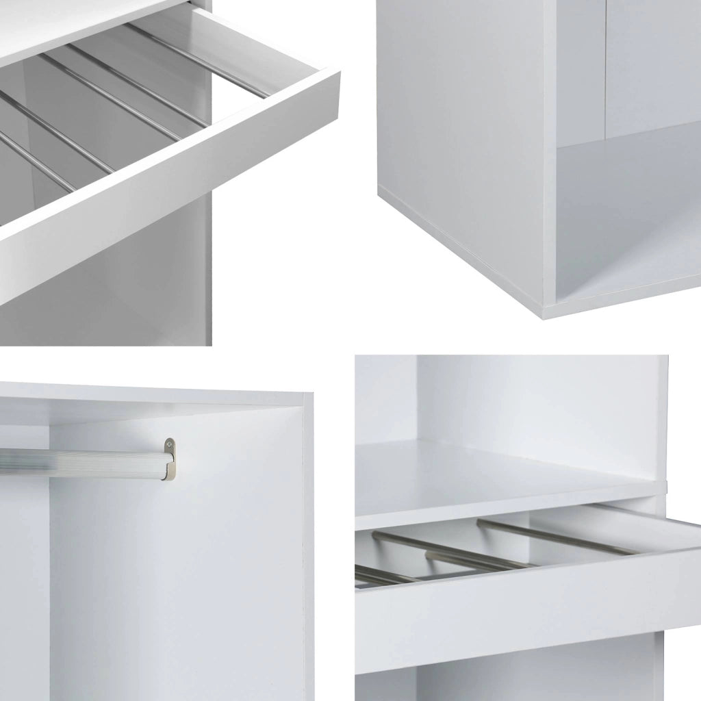 Modulo guardaroba con appendiabiti e portapantaloni, bianco