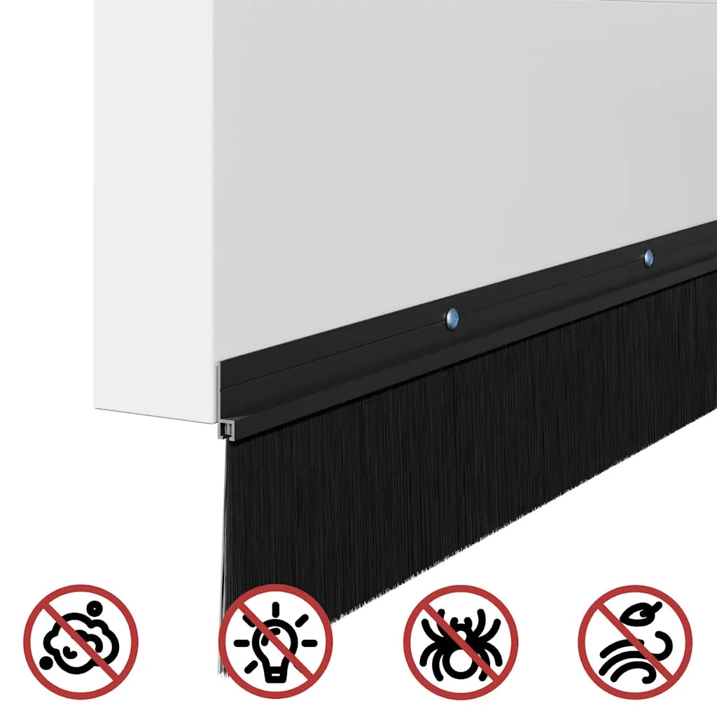 Spazzole per porte a vite 2 pz Nero 100 cm Lega di alluminio CFW2611502