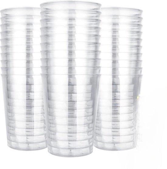 Bicchieri Riciclabili Translucidi - Design Stacking - 120 Pezzi - Ideali per Feste