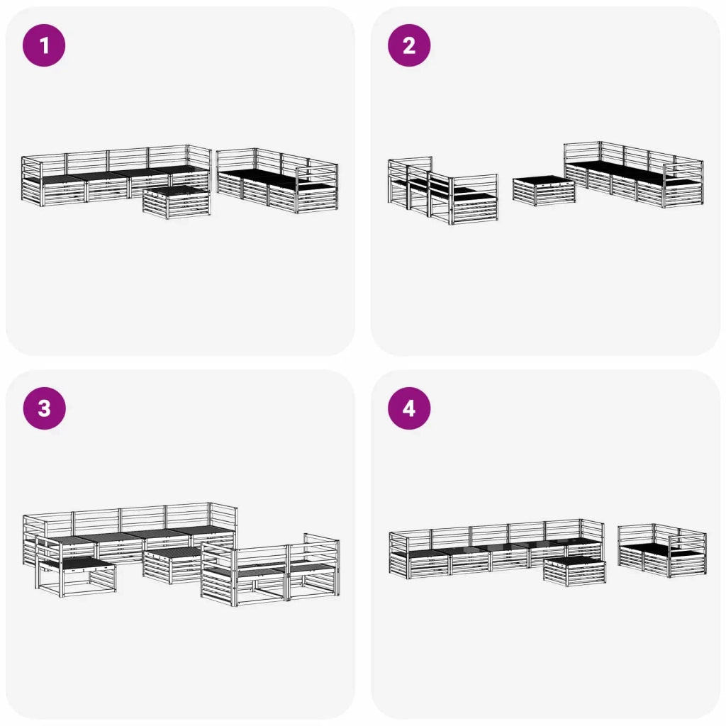 Set di divani da esterno 8 pcs Naturale 3373119