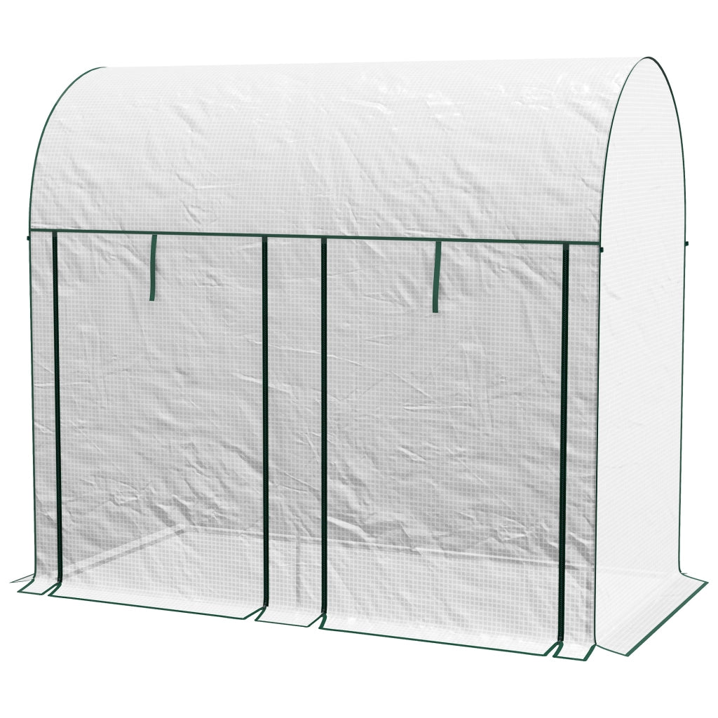 Serra da giardino 2 m² 2x1x1,78 m in acciaio e PE 140 g/m² anti-UV con 2 porte avvolgibili per orto piante e fiori bianco