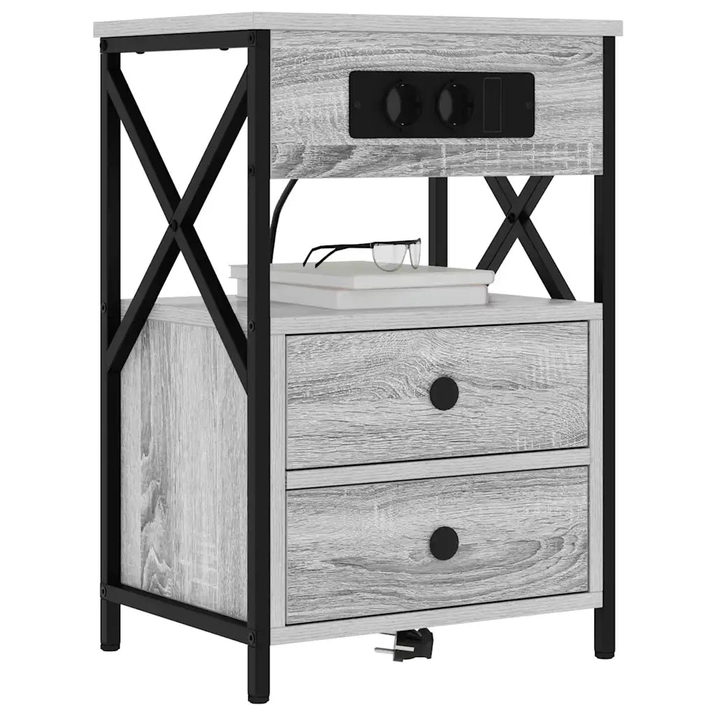 Armadio da Notte 2 pcs Grigio Sonoma 40 x 31 x 60 cm 859467