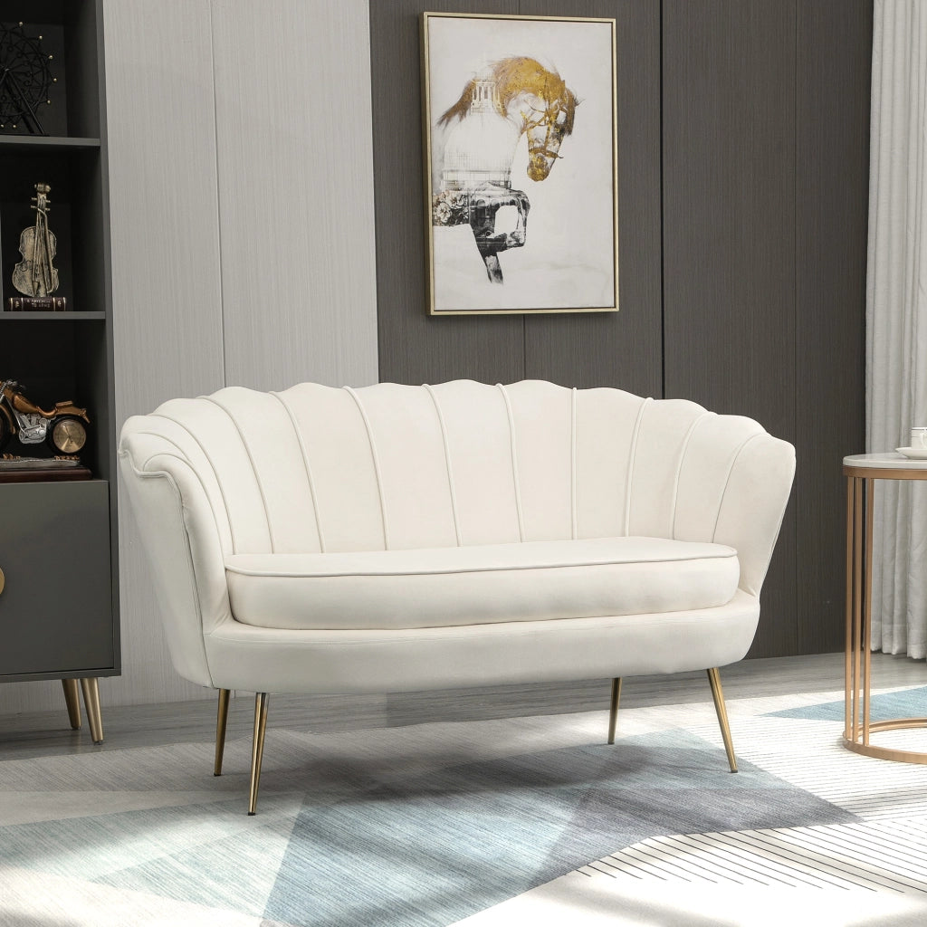 Divano 2 Posti Vintage in Velluto ¨C zephmum ¨C Grigio 130x77x77