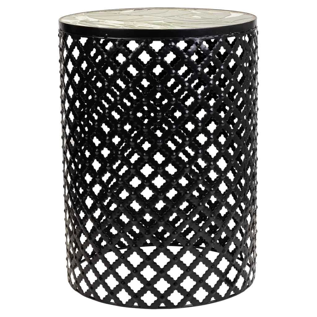 Set di 2 supporti in mosaico nero e metallo