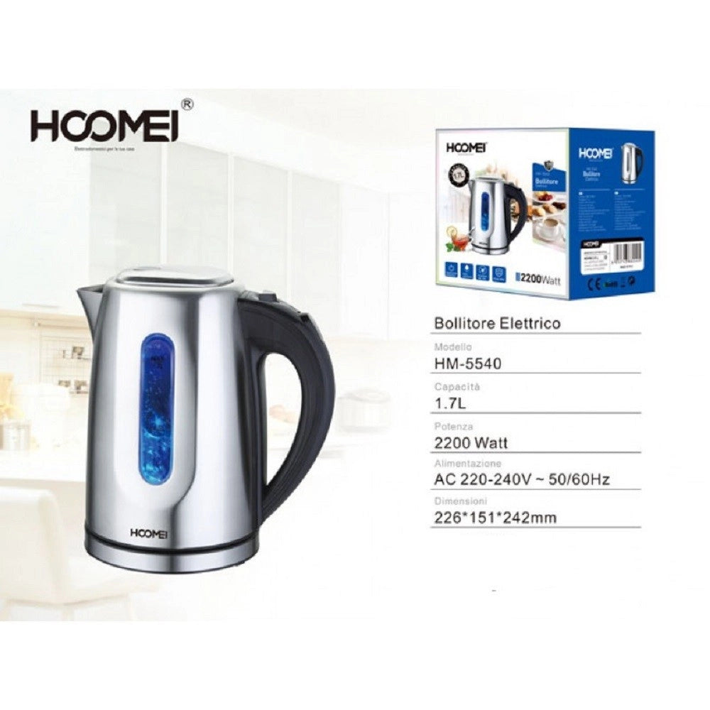 Trade Shop - Bollitore Elettrico 2200 Watt 1.7 Litri Hm-5540 Per Tisane E Bevande Calde -