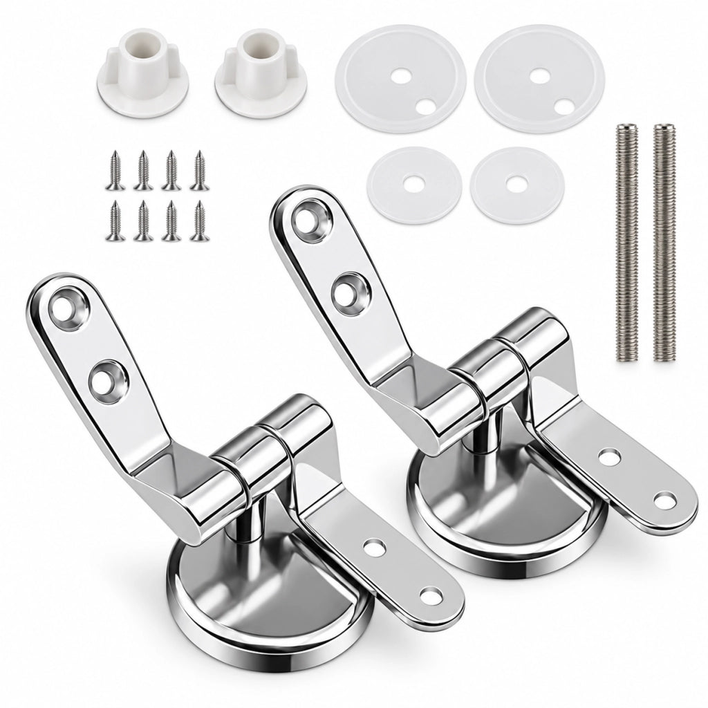 2 Cerniere Copriwater 13 cm Acciaio Inox con Accessori Fissaggio 52880