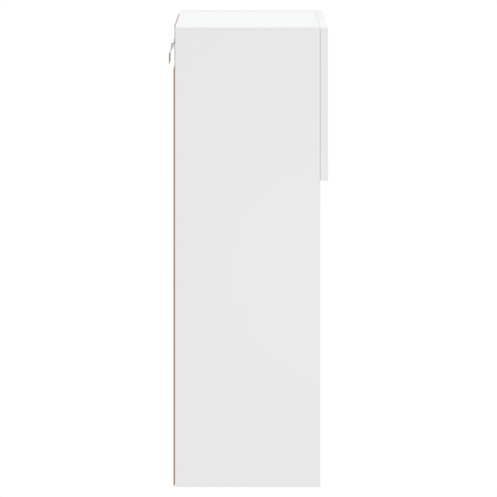 Mobili Porta TV con Luci LED 2 pz-Credenza per TV Bianchi 30,5x30x90 cm