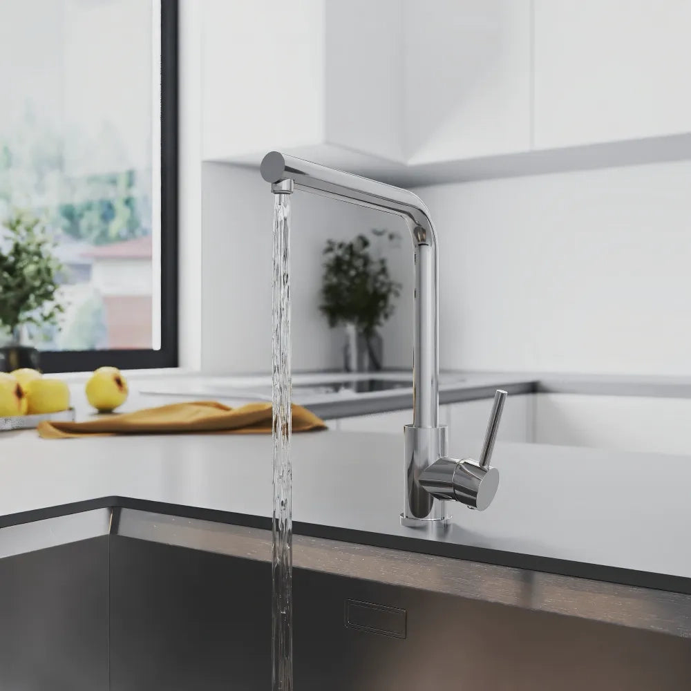 Miscelatore lavello cucina orientabile in acciaio inox cromato | Zenzero