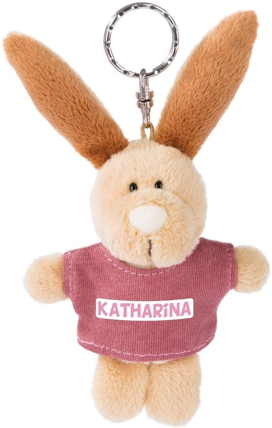 Sostegno per chiavi con coniglio e maglietta di Katharina 10cm