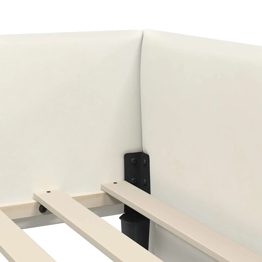 Struttura Letto Angolare con Materasso 2 pcs Crema Velluto 3393621