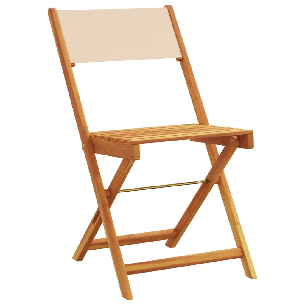Set Pranzo da Giardino 5 pz | Set Salotto da Giardino Beige in Tessuto e Legno Massello