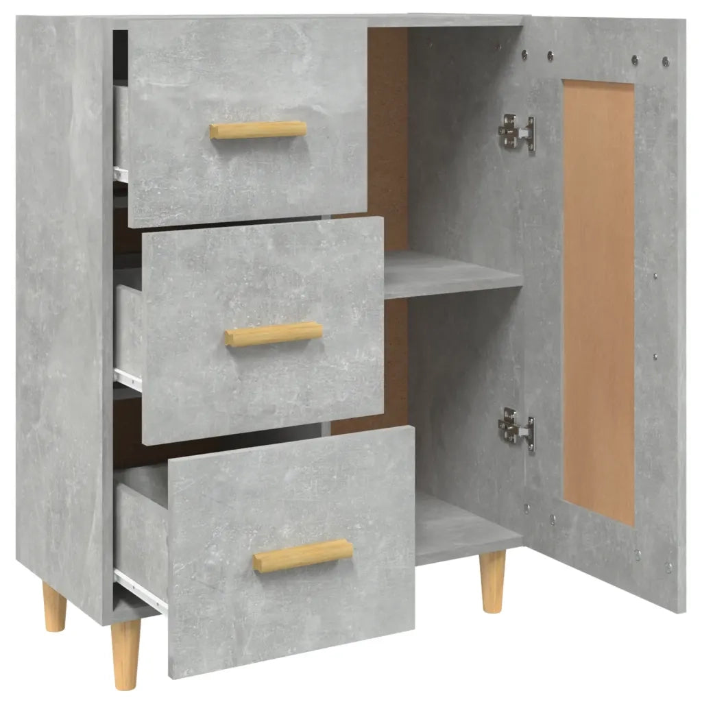 Credenza-Buffet-Armadio da cucina Grigio Cemento 69,5x34x90 cm in Legno Multistrato 438246