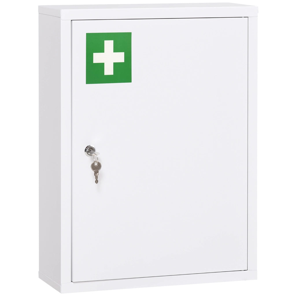 Armadietto Medicinali da Parete ¨C Xylo ¨C Acciaio Bianco con 3 Ripiani 40x15x53,5 cm