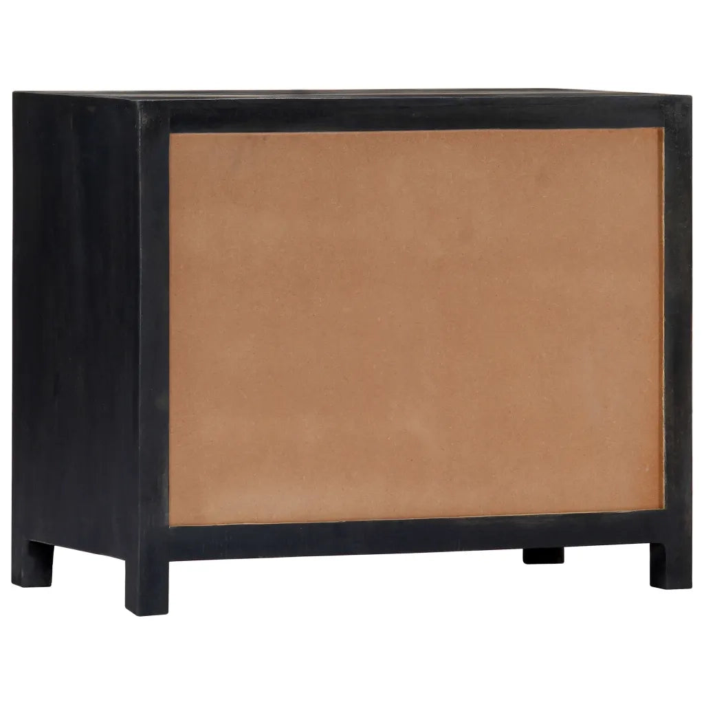 Credenza Intagliata a Mano Grigio 75x35x60 cm Massello di Mango 282724