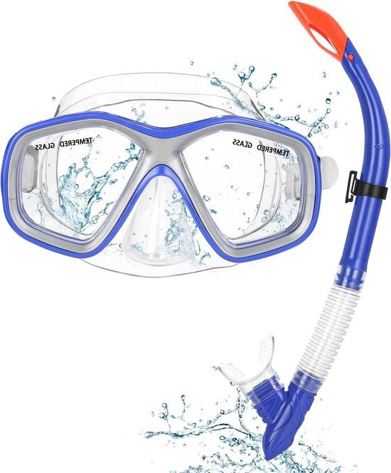 Duikmasker per bambini - Snorkel con parte superiore asciutta - Occhiali per snorkeling con protezione anti-condensazione - Kit da immersione professionale - Snorkelmasker per bambini