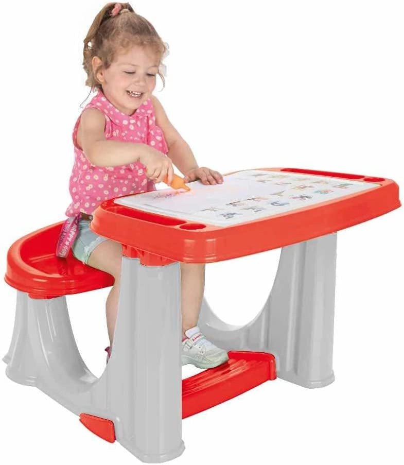 Banco Scuola Bambini 2 Anni Con Sedia Tavolo Scrivania Gioco Studio per Bambini con Scomparti Portapenne e Sgabello Stru