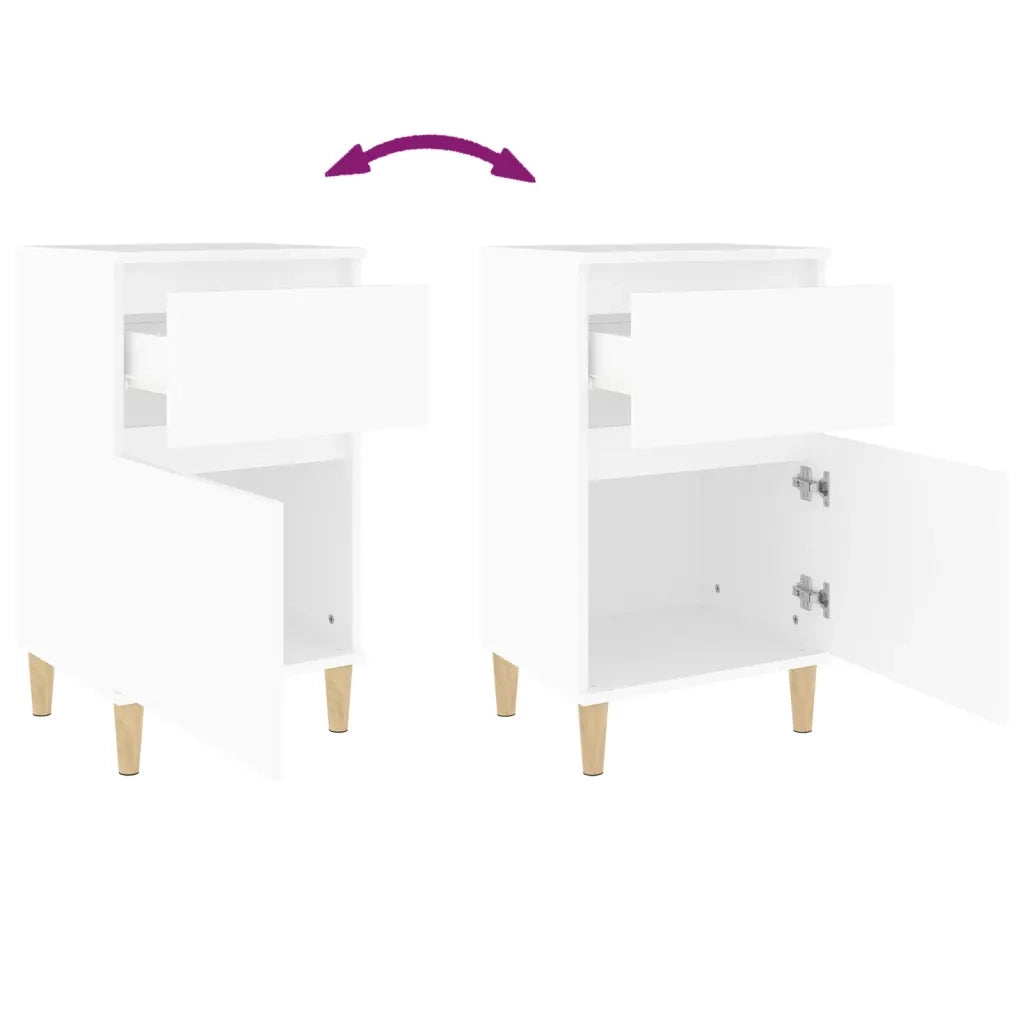 Comodini 2pz Bianchi 40x35x70 cm 819693