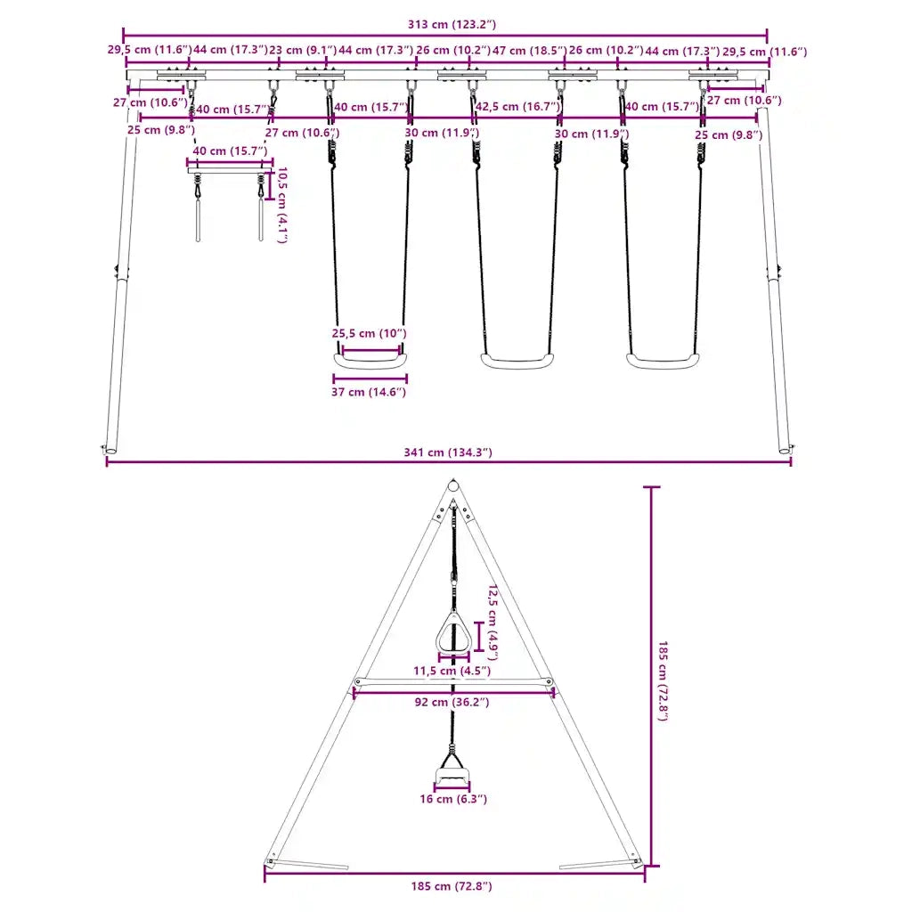 Set Gioco da Esterno con Altalene e Trapezio CFW3518247