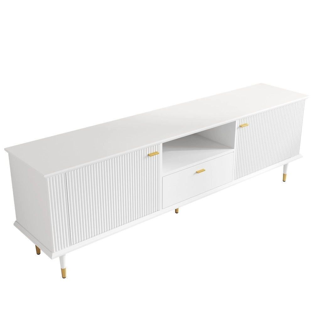 Mobile TV con Cassetti e Ante ¨C MINIMAL ¨C Bianco/Nero/Legno