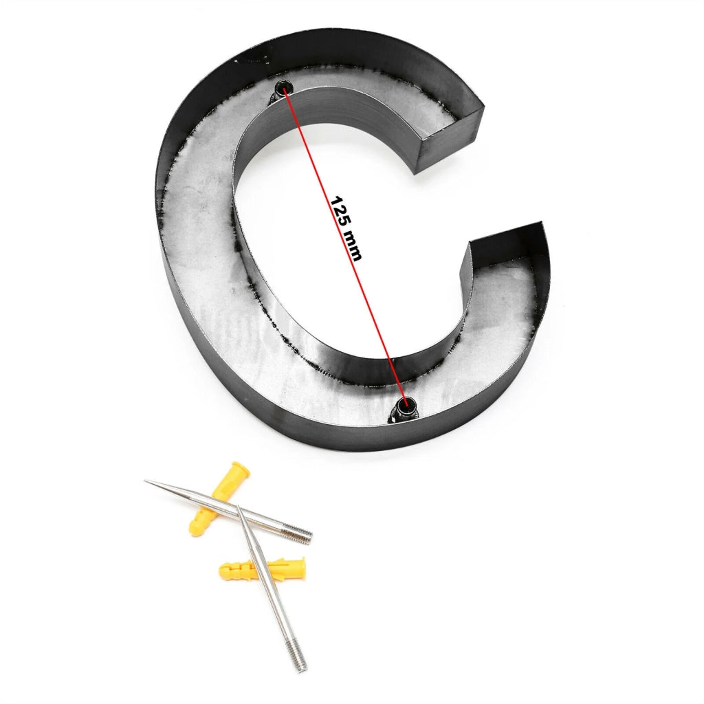Targa con numero civico "b" Arial antracite 3D 15cm acciaio sottile resistente alle intemperie 16_0001449