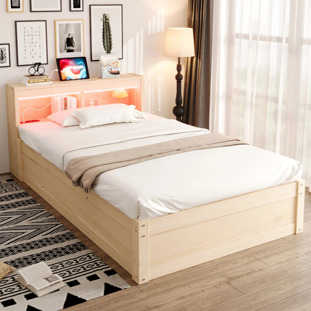letto multifunzione mdf legno 90 x 200 cm