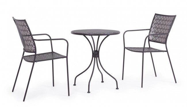 Tavolo Rotondo Acciaio Verde da Esterno 60 cm - LUXURIA