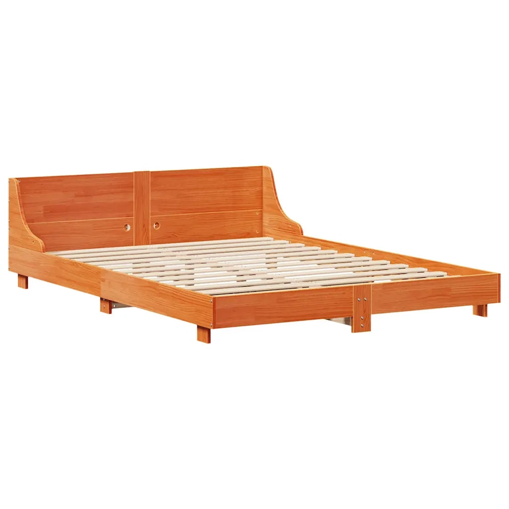 Giroletto senza Materasso Marrone Cera 150x200 cm Legno di Pino 3323649