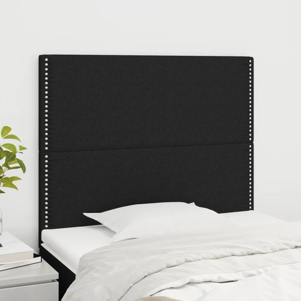Testiera | Testata Nera 90x5x118/128 cm Tessuto