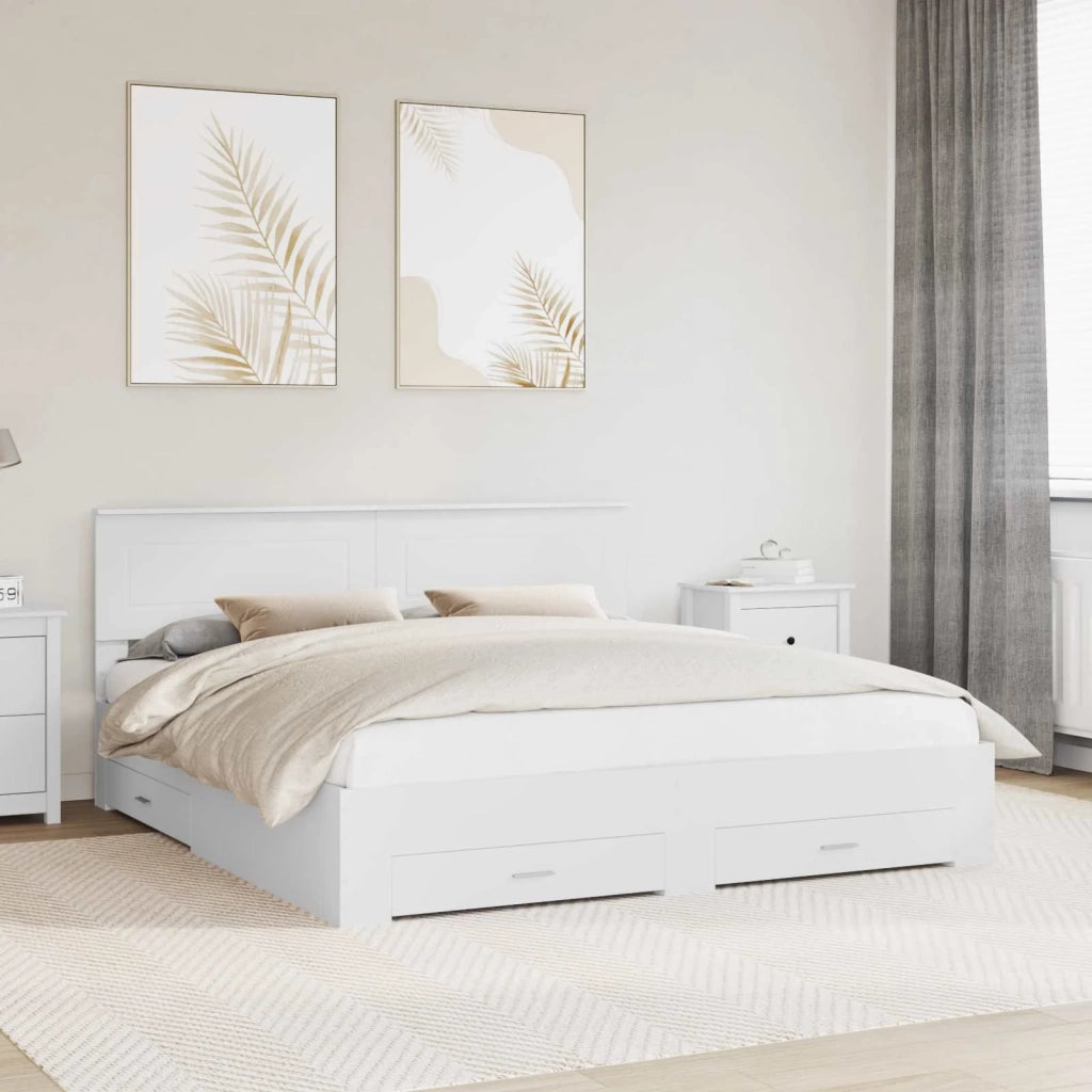 Struttura del letto Bianco 180 x 200 cm Legno multistrato
