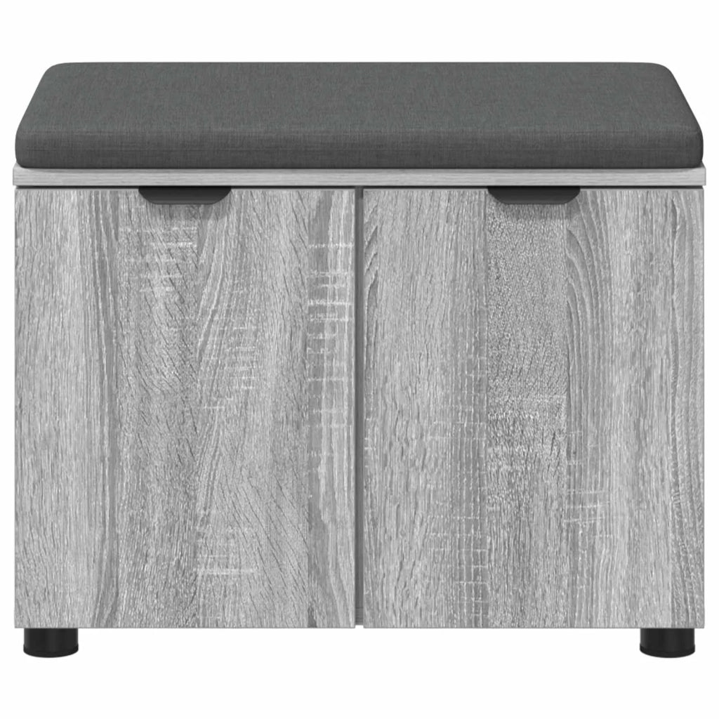 Panca per ingresso con cuscino Sonoma grigia 60 x 38 x 46 cm