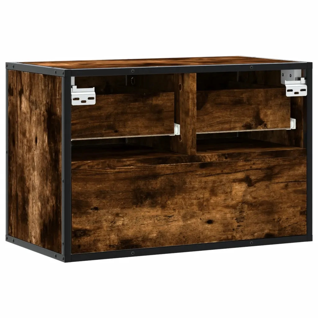 Mobile TV | Armadietto TV | Mobile Porta TV Rovere Fumo 60x31x39,5 cm in Legno e Metallo