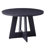 Tavolo da pranzo rotondo in legno massello Ø 120 cm, stile industriale, per 4-6 persone