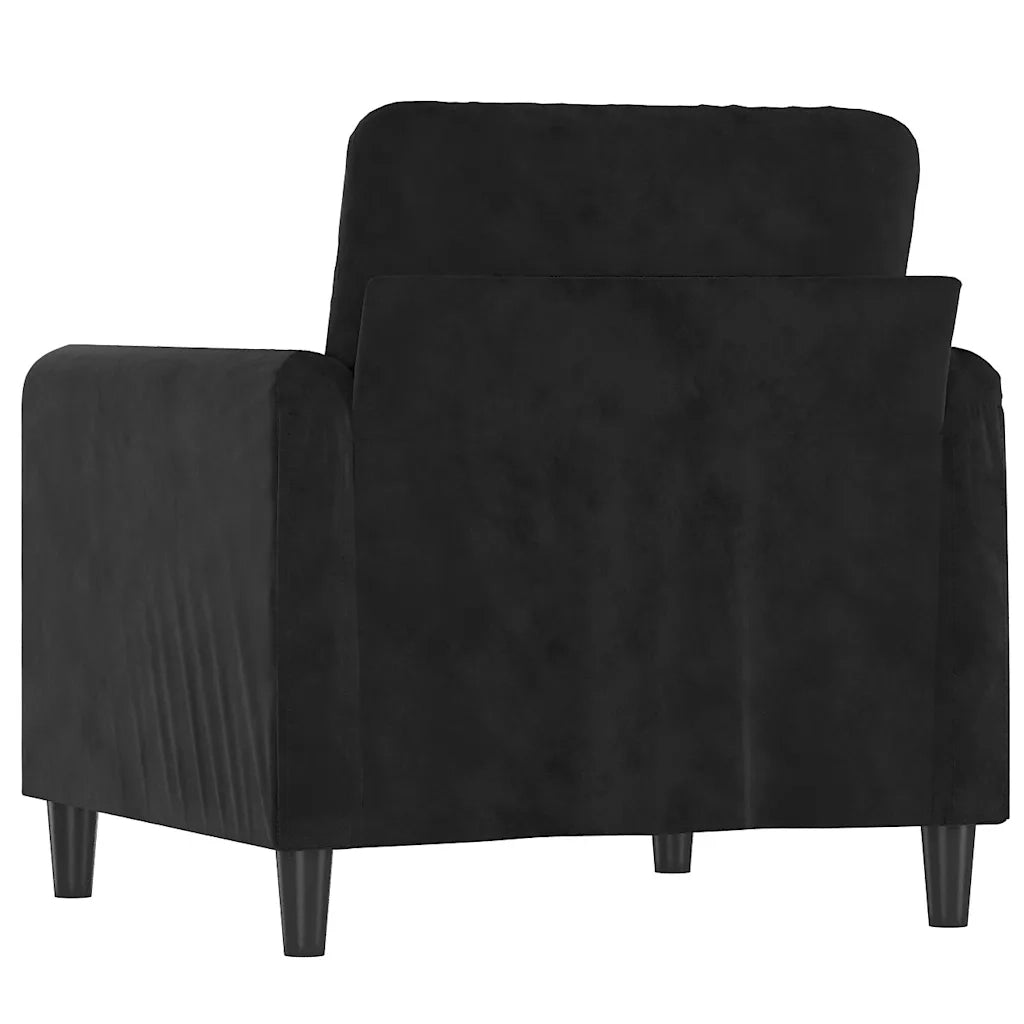 Poltrona | Sedia Relax Nero 60 cm Velluto
