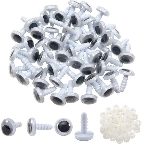 Occhi a Molla in Plastica da 50 Pezzi