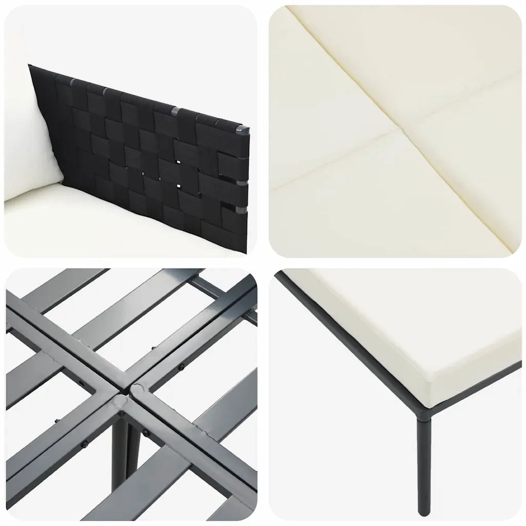 Lettino da Sole con cuscino Antracite 153 x 115 x 69.5 cm 42004136