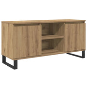 Mobile TV rettangolare moderno 104 x 35 x 50 cm con ripiani sicuri stile minimalista in legno ingegnerizzato rovere artigianale 02_0052767