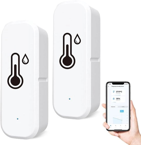 Idrometro Wi-Fi - Misura l'umidità dell'aria - Funziona con telecomando - Termometro - Allarme di avviso tramite app - Adatto per uso domestico e serra - Compatta e facile da installare