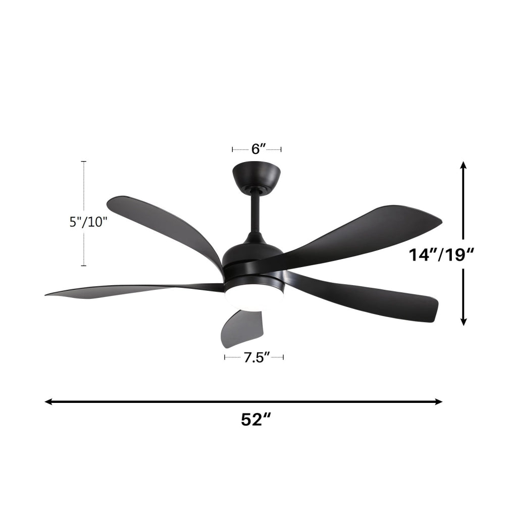 Ventilatore da soffitto YEAVIO 132 cm con illuminazione LED a 3 colori dimmerabili, motore DC silenzioso, timer e funzione estate/inverno