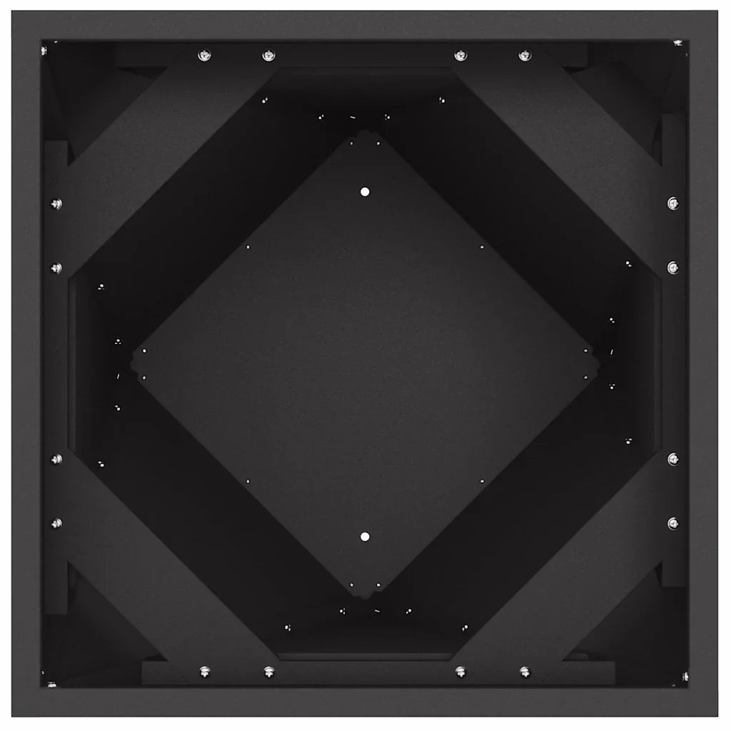 Fioriera rettangolare da esterno dal design moderno 40 x 40 x 75 cm elegante finitura in acciaio nero 02_0053020