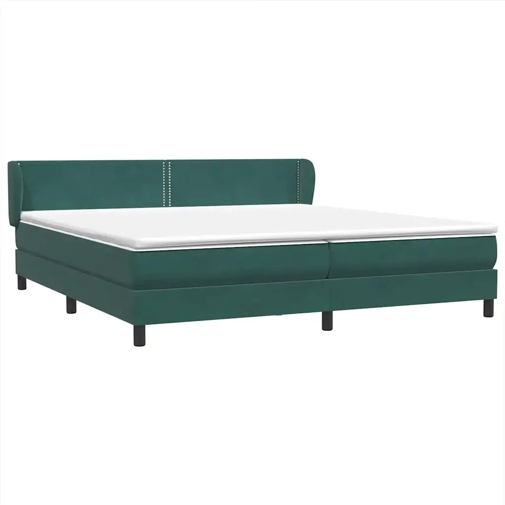 Giroletto a Molle con Materassi Verde Scuro 180x220 cm Velluto 3317496