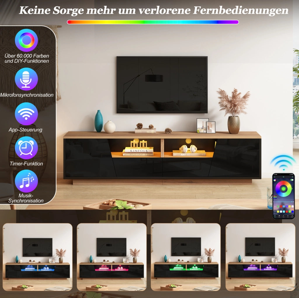 Mobile TV 180 x 40 x 46 cm con LED e 2 cassetti