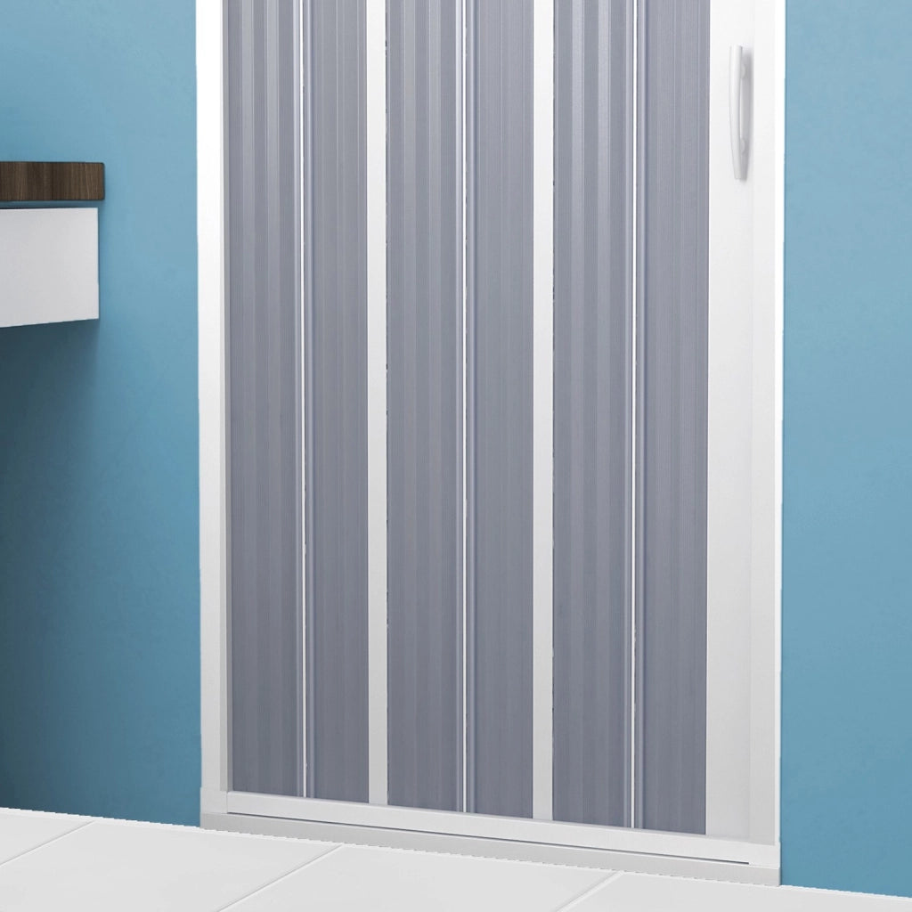 Porta Doccia in PVC 80CM H185 a soffietto con Apertura Laterale colore Bianco mod. Flex