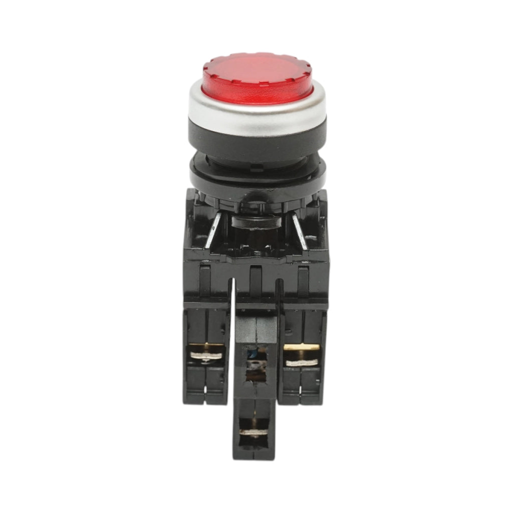 Pulsante di comando convesso illuminato LED 24V AC/DC rosso con ritorno 1NO+1NC, 10A/600V AC, 1A/250V DC TA42 Breckner Germany