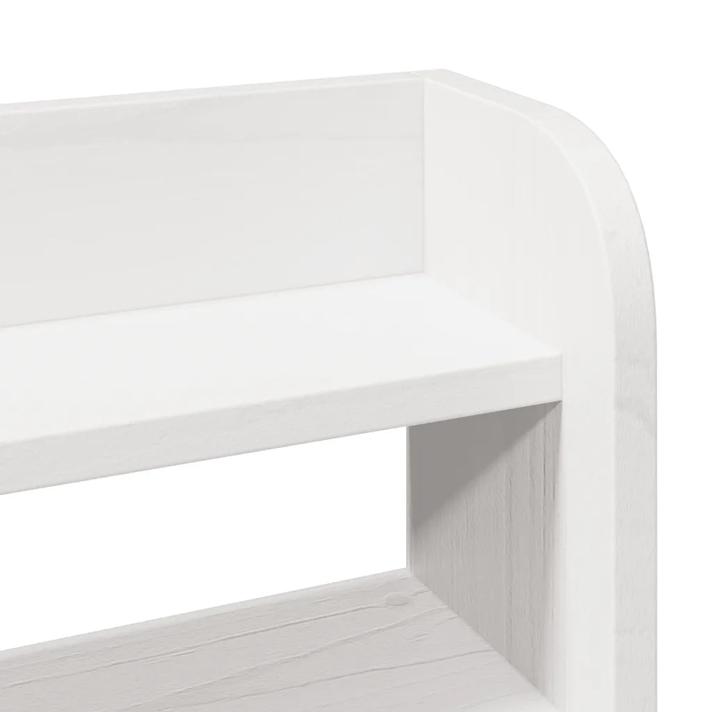 Giroletto con Testiera Bianco 75x190 cm Legno Massello di Pino 3306721